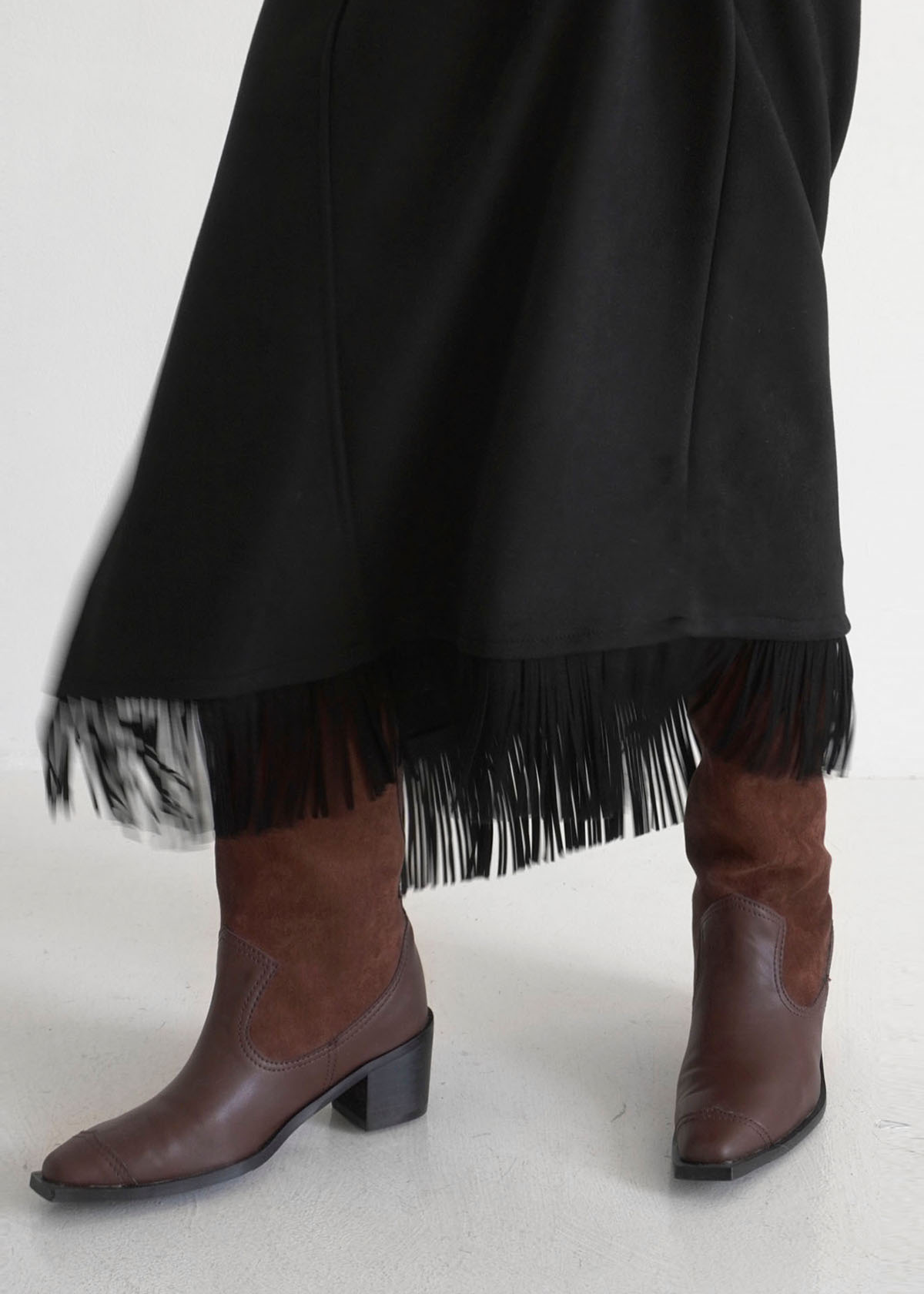 Suede Western Leather Boots (Brown)