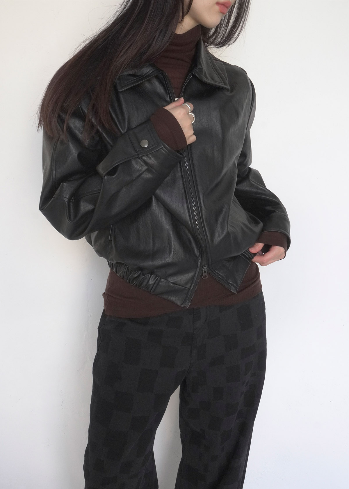 Formal Leather Blouson JK(2Color)